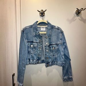 Zara Cropped Jean Jacket